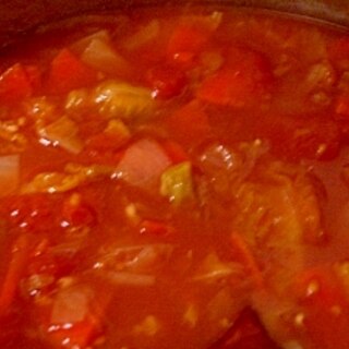 ：：ホールトマトで　簡単スープ：：